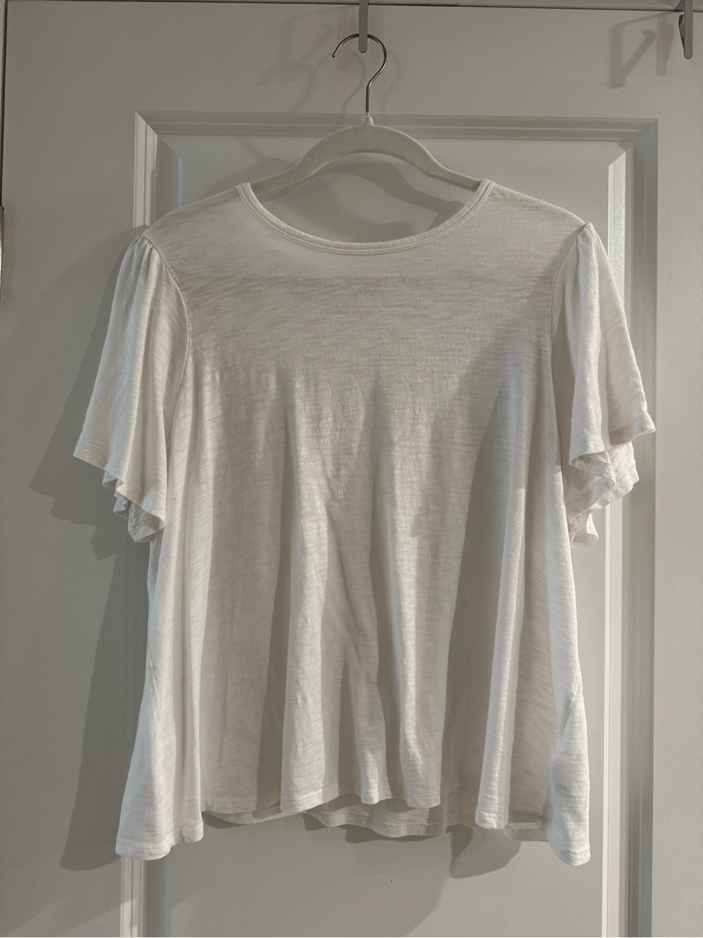 Old Navy White Flutter Sleeve Tee - Soft Jersey Top